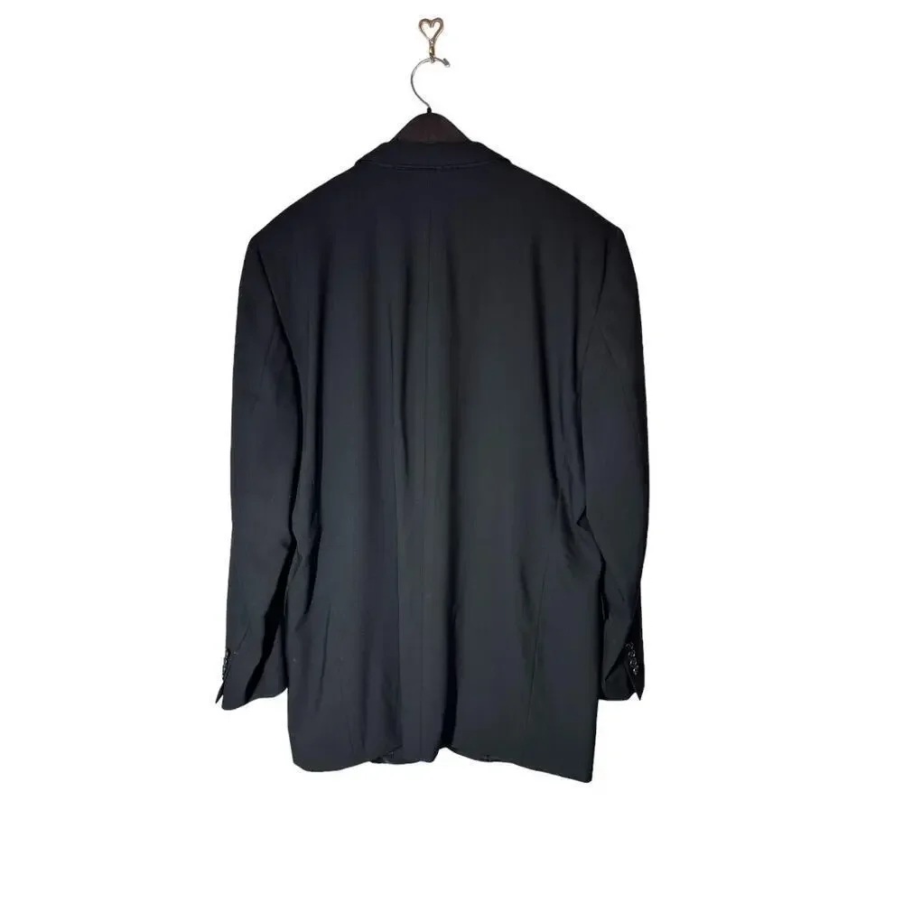 Jack Victor Classic Black Suit Jacket 46 Extra Long DXL Rochester Big & Tall